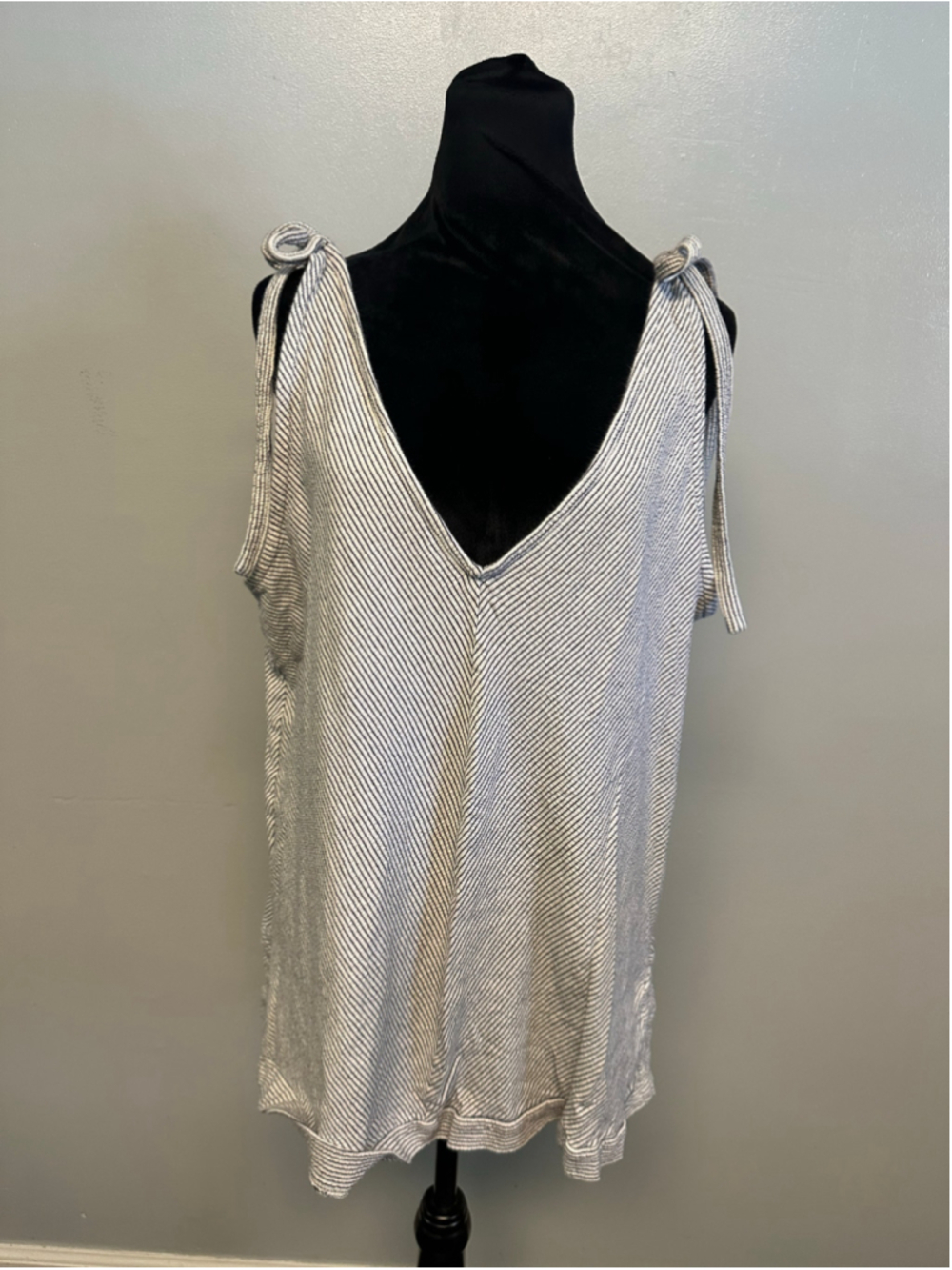 Lucky Brand Striped Tank Top, Size 1X, White and Black